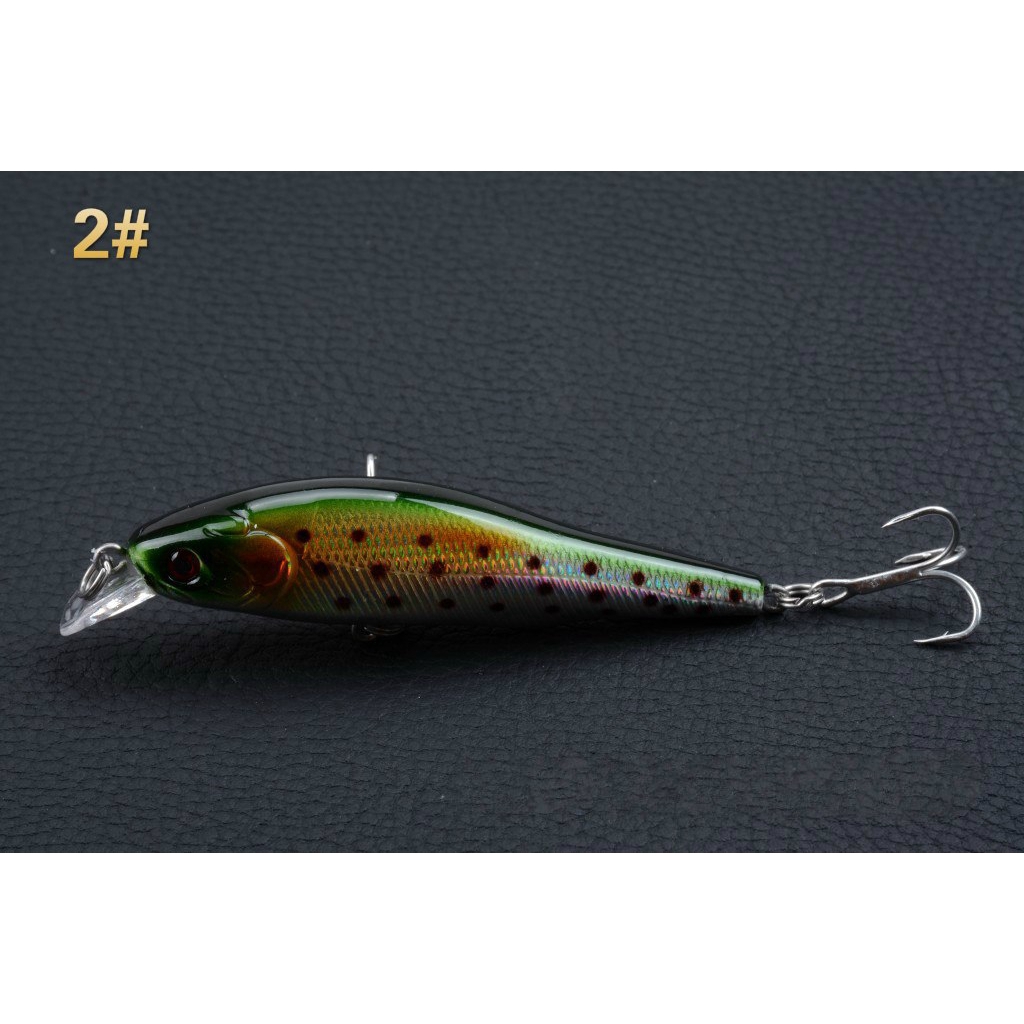 Mồi Câu Cá Giả Bằng Nhựa Cứng 9cm / 9.7g 0.3-0.6m Kèm 6 Móc# Mồi Câu Cá Giả Mắt 3D Có Lưỡi Câu