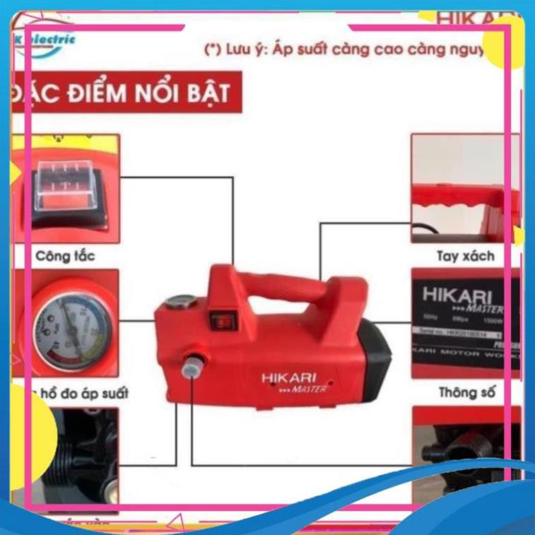 Máy rửa xe mini, Máy xịt rửa cao áp HIKARI HK-H3 - Có áp chống giật + Chống cháy [BH 24 Tháng]