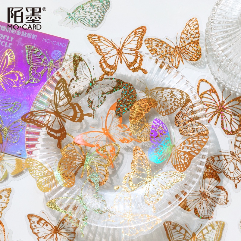 Sticker ánh nhũ giấc mộng trang trí Scrapbook, sổ tay, vở  (set 45 stickers) - [ 101 ]