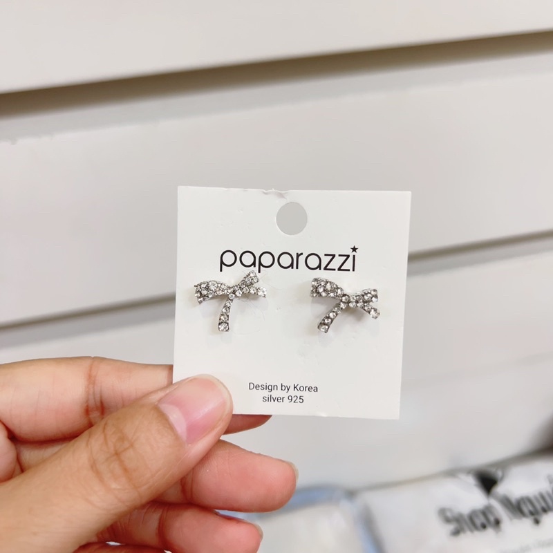 bông tai hình chiếc nơ đính đá hàn quốc khuyên tai dễ thương tiểu thư