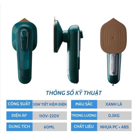 Bàn Là Hơi Nước - Bàn Ủi Hơi Nước Cầm Tay Mini Công Suất 33W