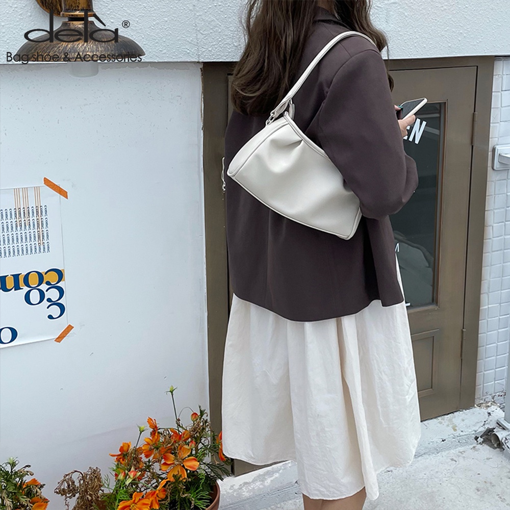 Dela Túi đeo dưới cánh tay Hình Đám Mây Xếp Ly Mẫu Mới ins2022 Cho Nữ