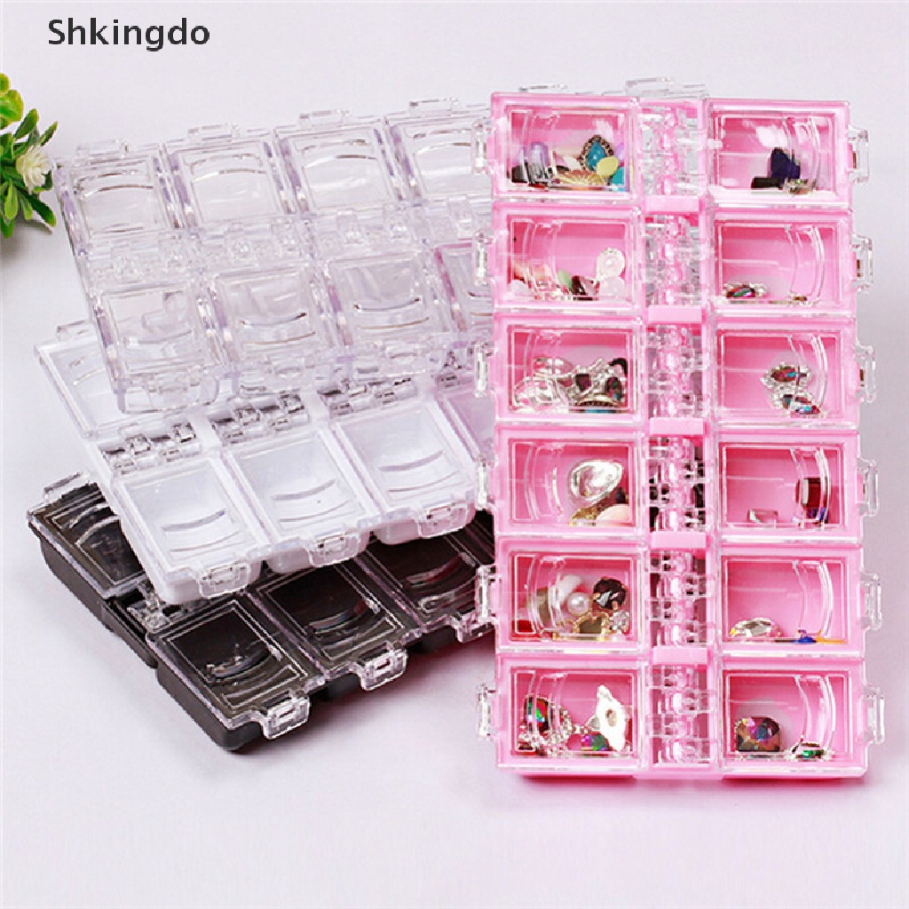 [Hàng mới về] Hộp nhựa 12 ngăn đựng đồ trang sức tiện dụng