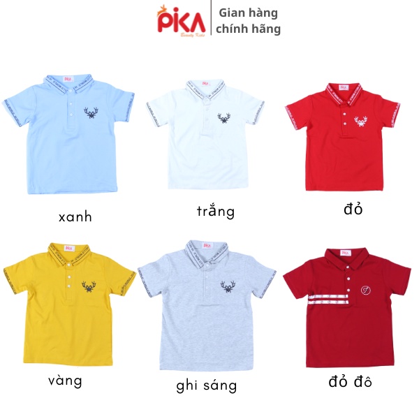 Áo cổ trụ cho bé trai - Pika kids - chất liệu cotton in hình dễ thương - Quần áo trẻ em từ 22-40kg