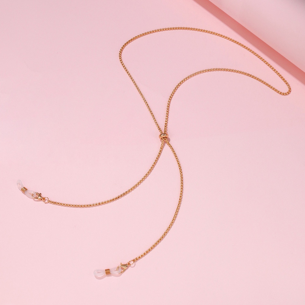 1 Dây Xích Kim Loại Đeo Kính Mát Màu Trơn Thời Trang