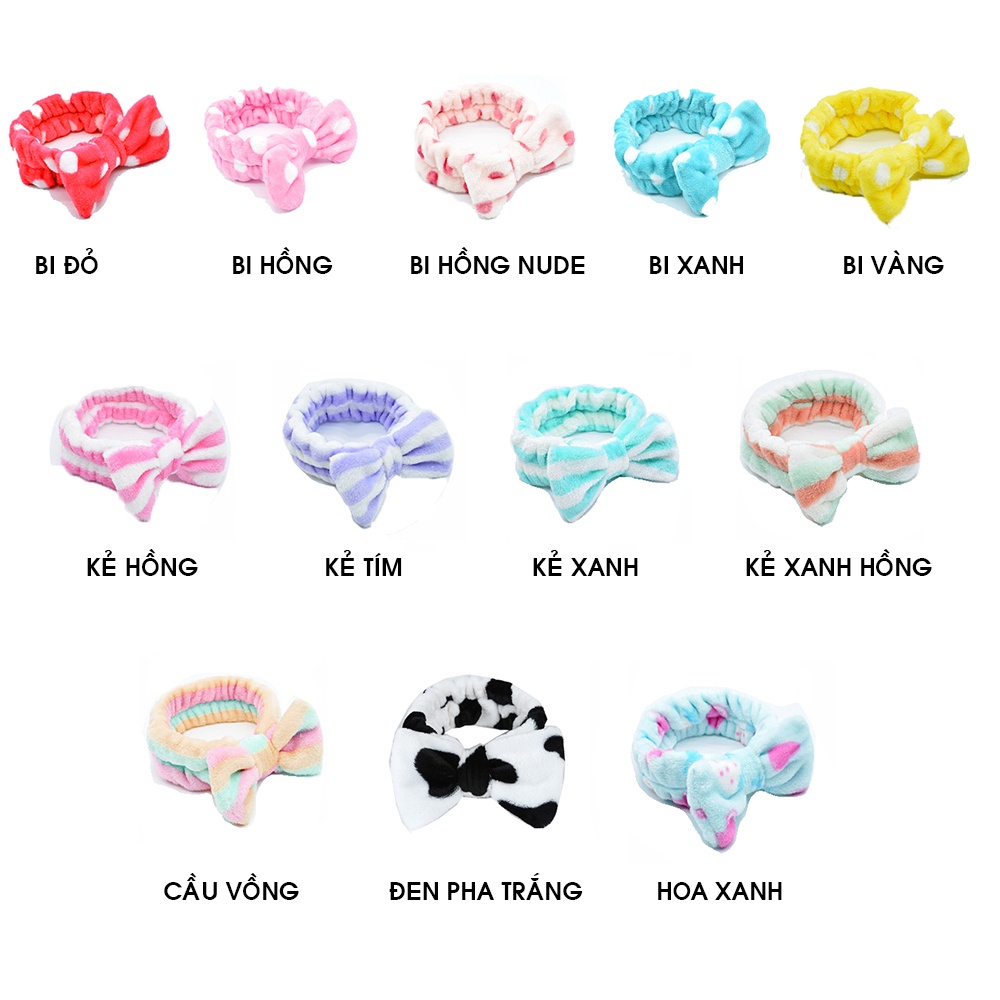 Băng đô rửa mặt bờm cài tóc turban dễ thương cute tai thỏ mèo tuần lộc gấu vải nhung nơ cho bé gái nam nữ Sumio_offical