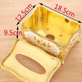 Hộp đựng giấy ăn hợp kim mạ bạc, vàng (còn vàng)