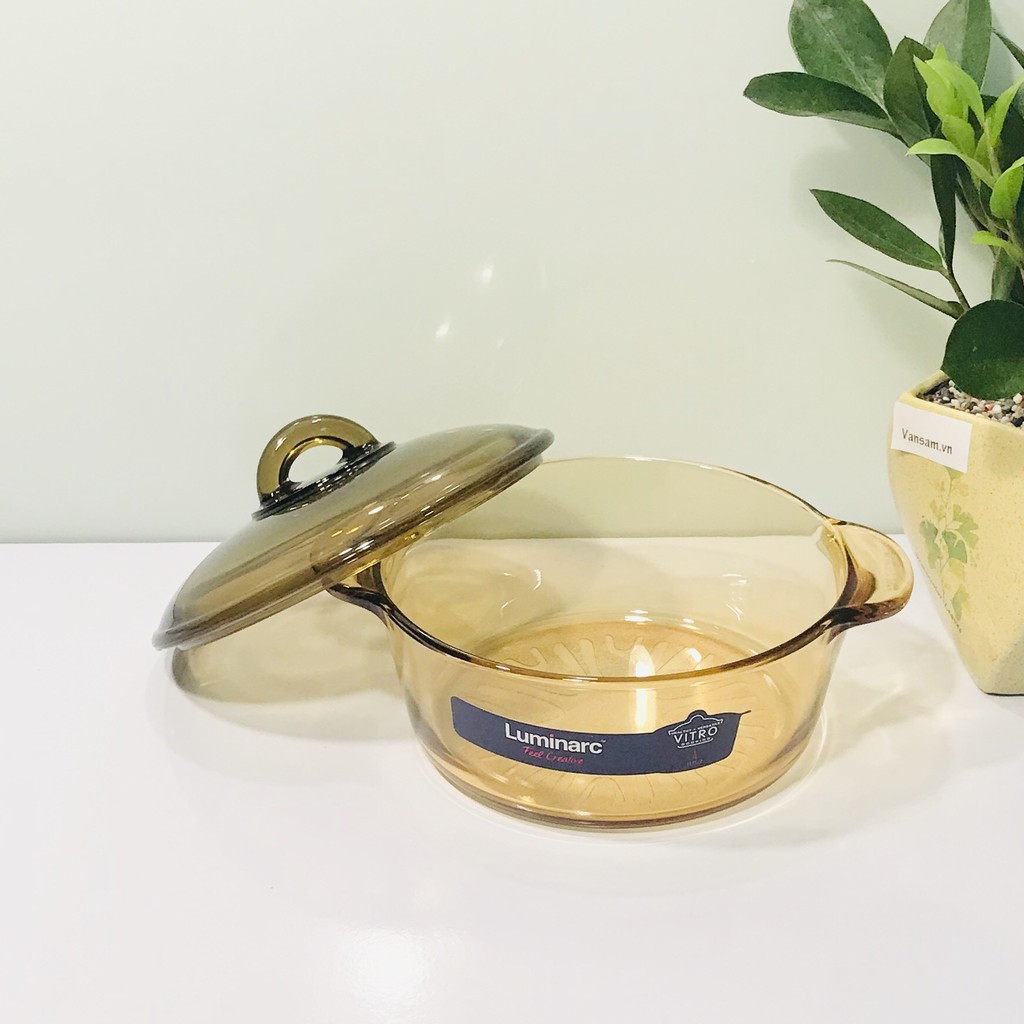 Nồi thủy tinh Luminarc Amberline Granite 2 lít - Sản xuất tại Pháp