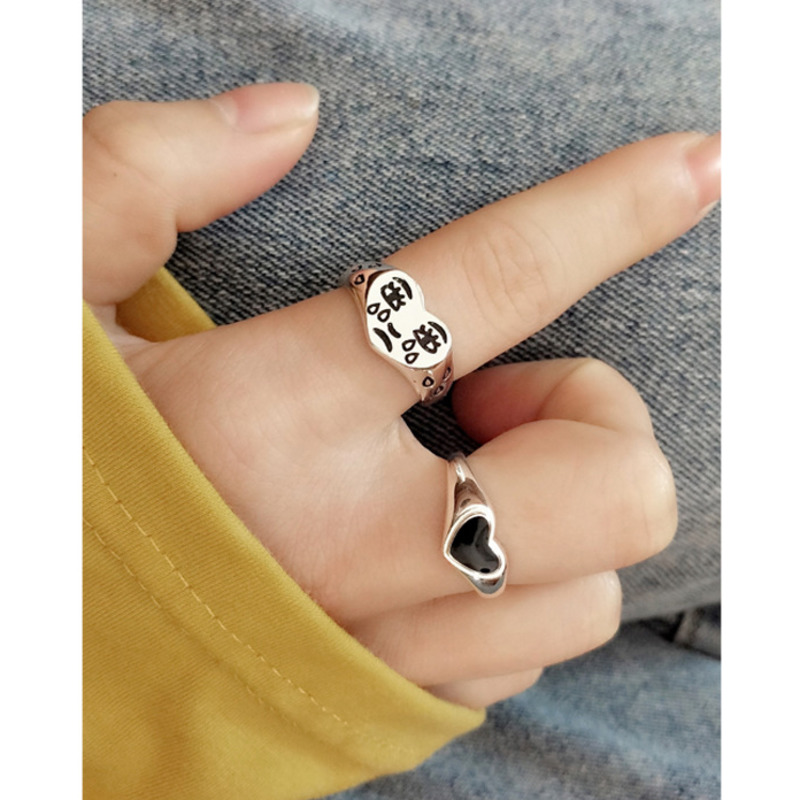 Nhẫn Hở Hình Biểu Tượng Cảm Xúc Phong Cách Hàn Quốc Thời Trang 23608