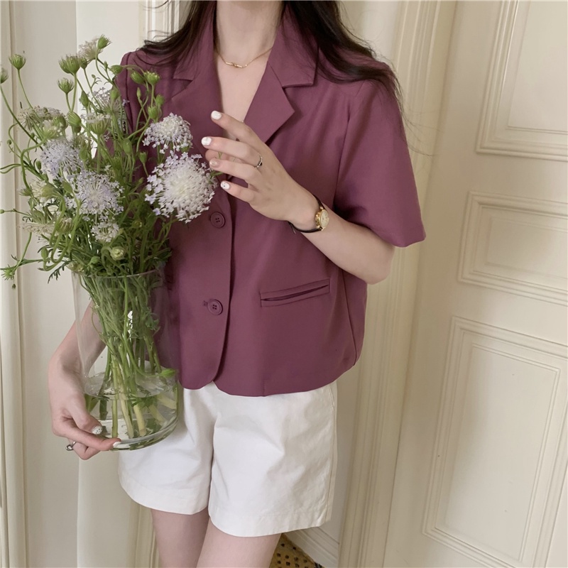 SUXI Áo Khoác Blazer Màu Sắc Thanh Lịch Cho Nữ