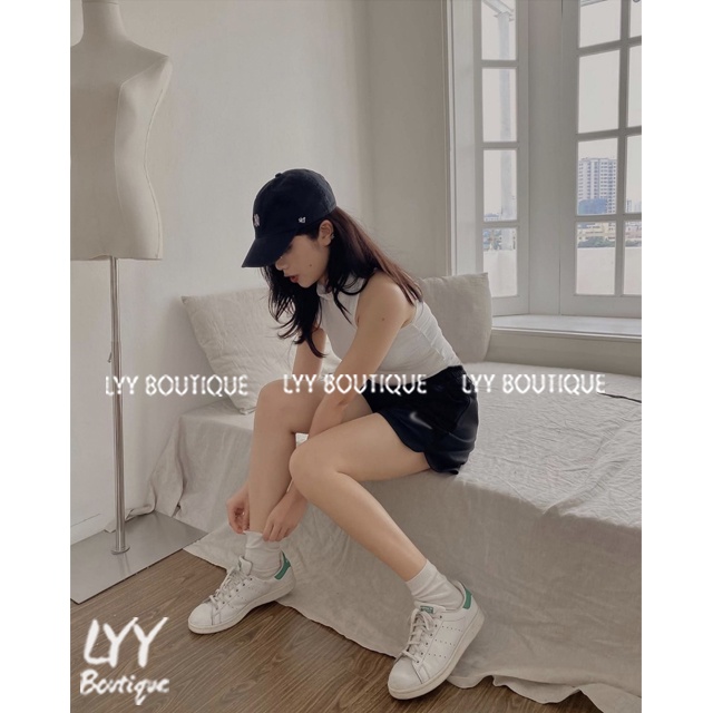 Quần Đùi Nữ Thêu Logo, Quần Short Thể Thao Chất Da Cá Mềm Mát Hàng Quảng Châu LYY BOUTIQUE
