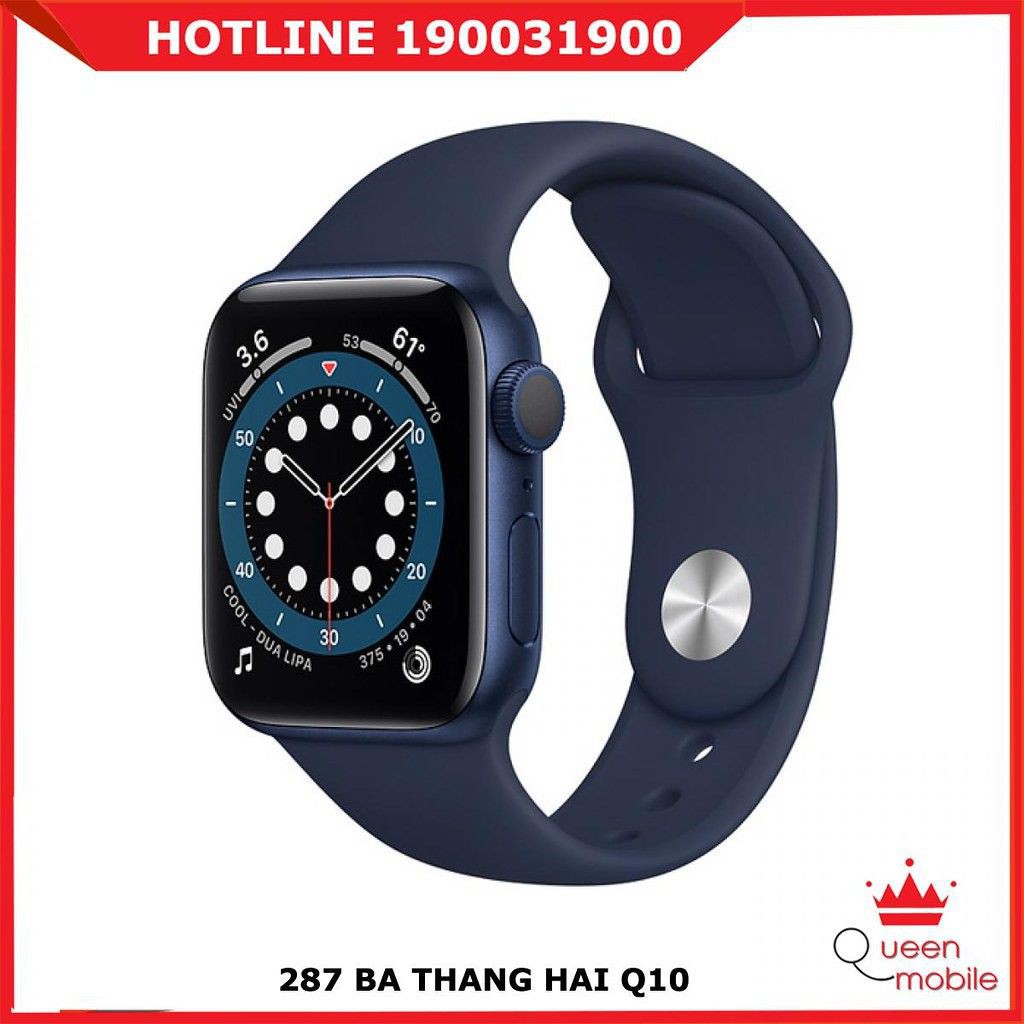 Đồng hồ thông minh Series 6 (2020) LTE 40mm Viền nhôm xanh dương- Dây Cao su xanh dương