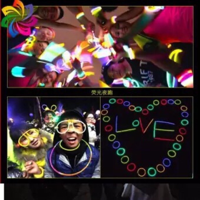 Que Phát Sáng Dạ Quang Đủ Màu Sắc Rực Rỡ GIADUNGBANBUONTANTHANH Hộp 100 que vòng phát sáng dạ quang với nhiều phụ kiện