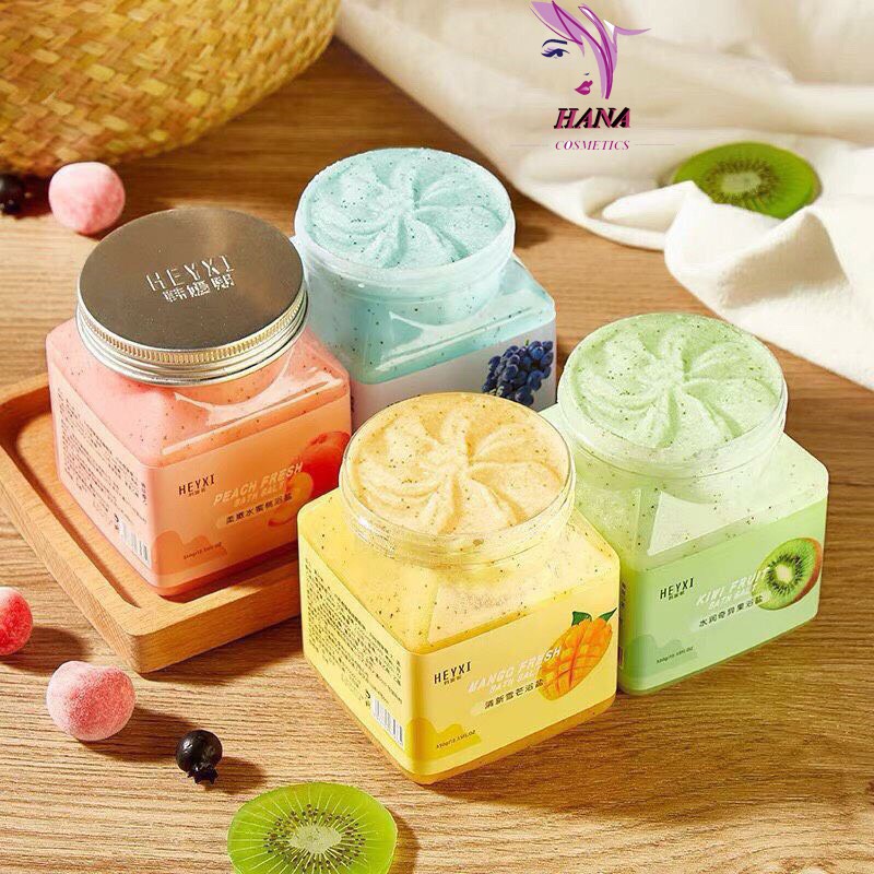Tẩy Da chết 💕𝑭𝒓𝒆𝒆𝒔𝒉𝒊𝒑💕Muối Tắm Tẩy Da Chết Body Vị Hoa Quả HEYXI Cực Thơm - Heyxi
