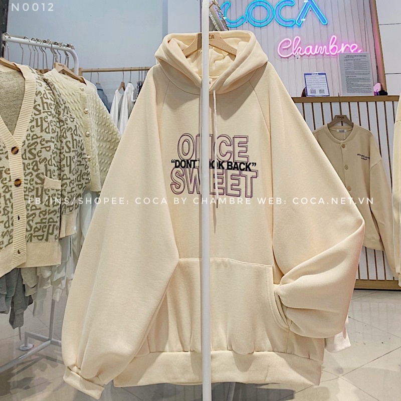[N0012]🧁 Áo HOODIE nỉ bông form rộng tay bồng ONCE SWEET (Có sẵn/ảnh thật) | BigBuy360 - bigbuy360.vn