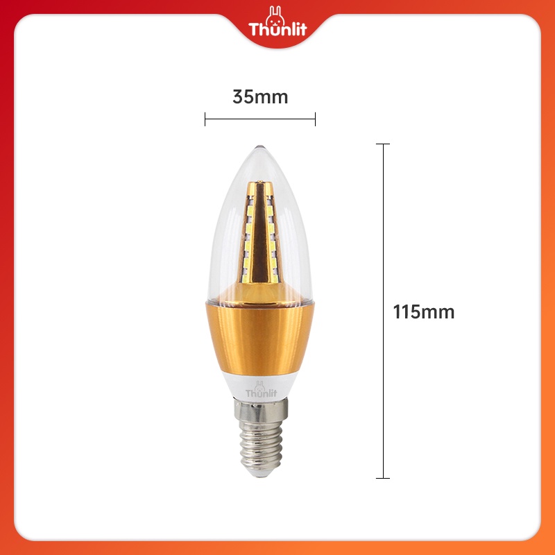Bóng đèn THUNLIT hình nến220V E14 5W LED màu ấm