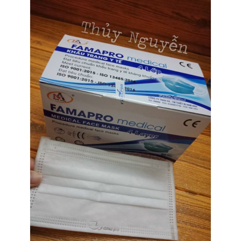(1 HỘP 50 cái) khẩu trang y tế KHÁNG KHUẨN 4 lớp FAMAPRO | BigBuy360 - bigbuy360.vn