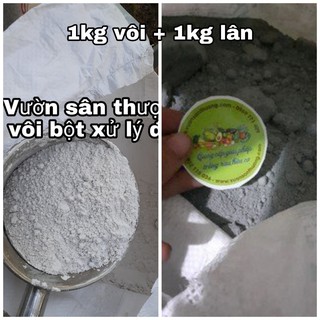 1kg Phân Lân + 1kg Vôi Nông Nghiệp Bộ Đôi Cải Tạo Đất Trước và Sau Khi Trồng Cây