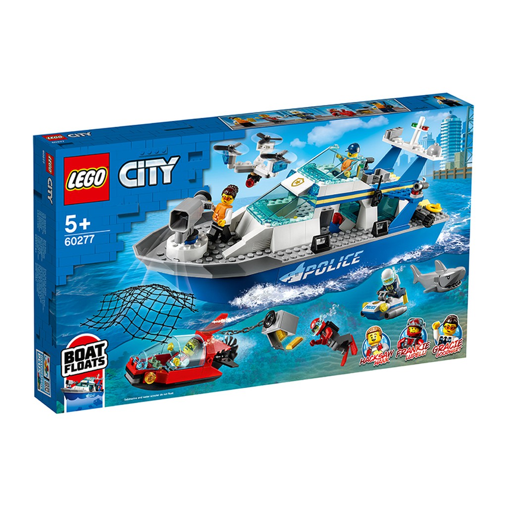 [Mã LIFEMKD99 giảm 8% đơn 300K] LEGO City Tàu Tuần Tra Cảnh Sát 60277