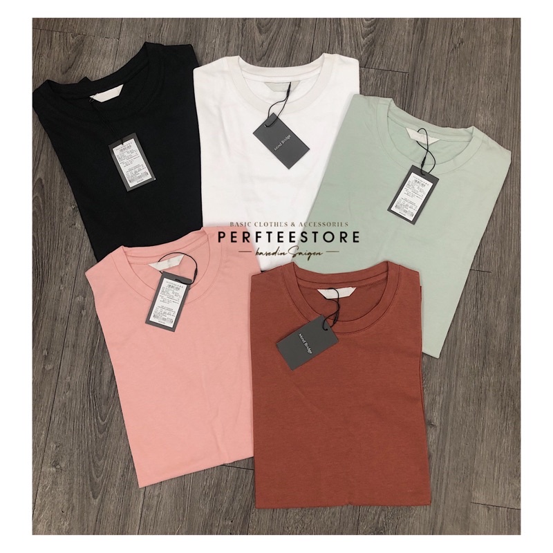 Áo thun trơn cổ tròn Mind Bridge form dành cho nữ cotton 2 chiều xuất Hàn • Perftee Store