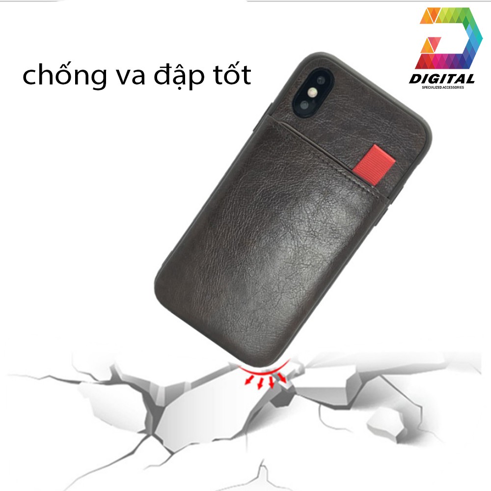 Ốp Lưng Da iPhone Có Khe Đựng Card, Thẻ ATM, Tiền