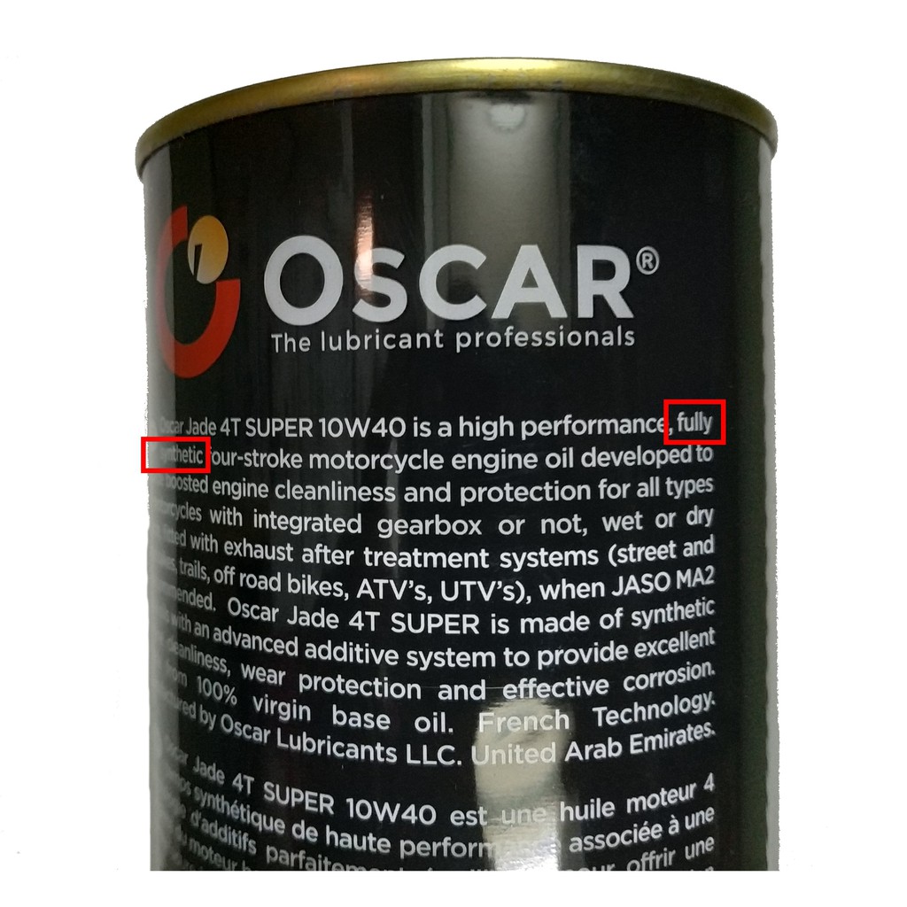 [GIÁ SIÊU TỐT] Nhớt full tổng hợp 0.8L 10w40 xe số Oscar Jade 4T Super - dầu nhớt xe côn tay, xe số