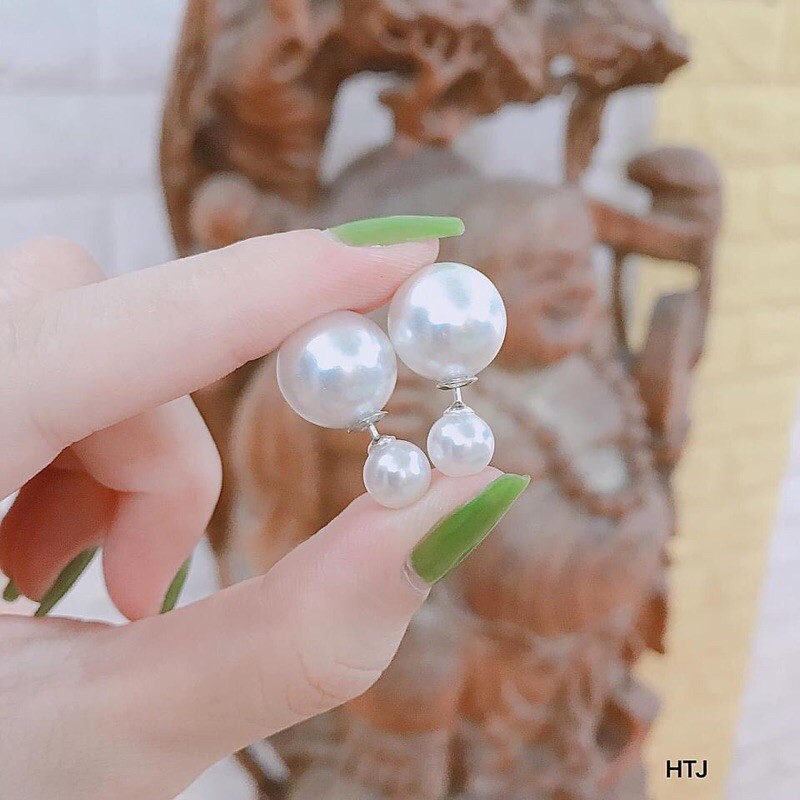 BÔNG TAI BẠC DOIR TRAI NHÂN TẠO CAO CẤP