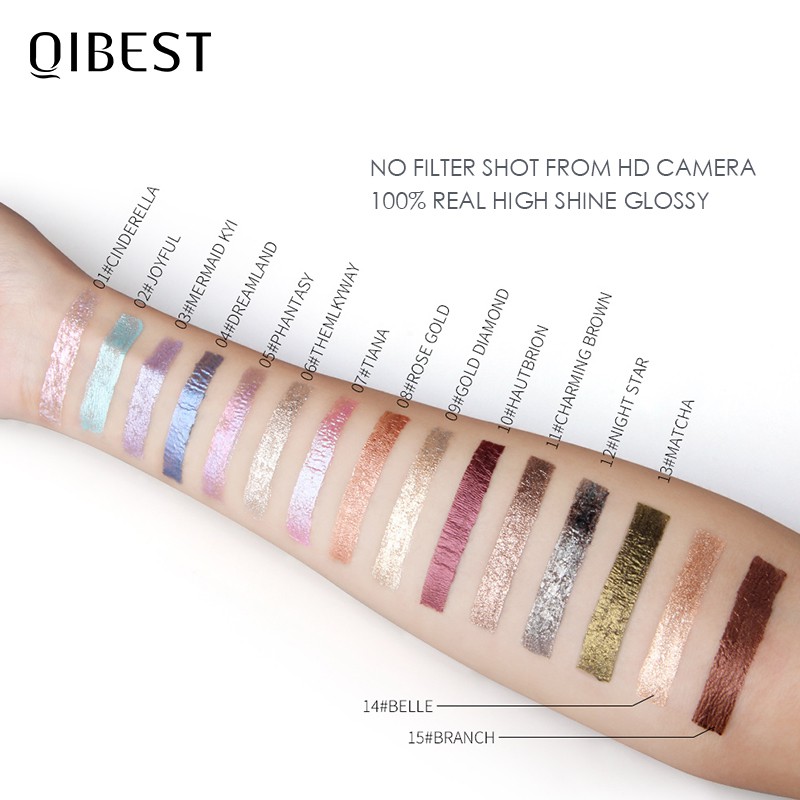 Phấn mắt dạng lỏng QIBEST E18045 15 màu nhũ ánh kim tùy chọn 23g | BigBuy360 - bigbuy360.vn