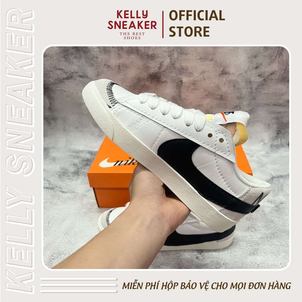 Giày Thể Thao Sneaker Blazer Low Jumbo "White Black" - Bản Tiểu Chuẩn