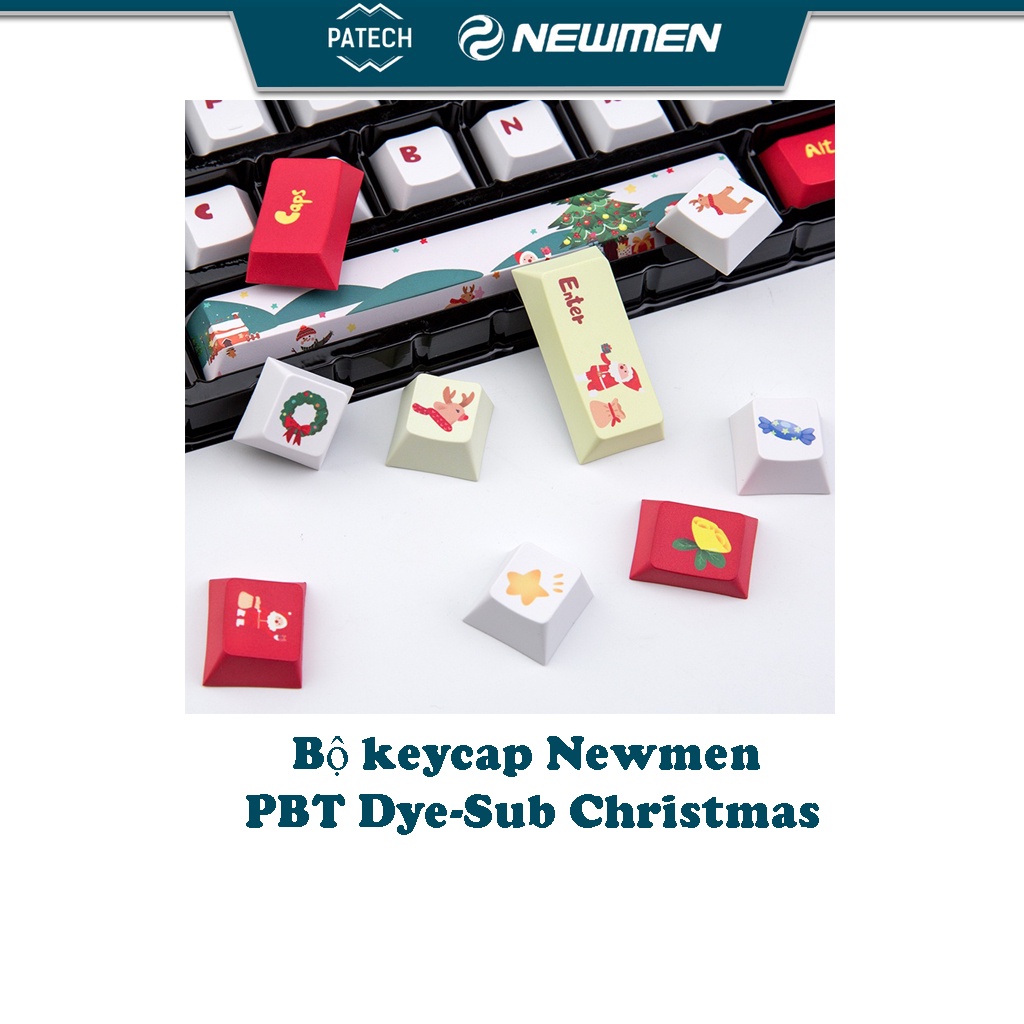 Bộ keycap Newmen PBT Dye-Sub Christmas (123 nút ) - Dùng cho Layout 61, 68, 84 nút