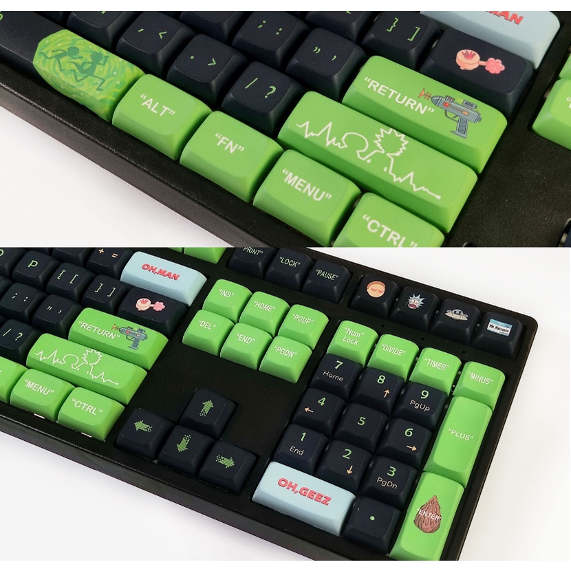 Rick và Morty Keycaps XDA Profile Anime dễ thương PBT Dye Sub Bàn phím cơ học Keycap