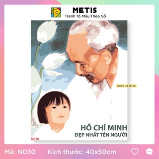 Tranh Tô Màu Theo Số METIS Tranh Bác Hồ Dễ Tô N030