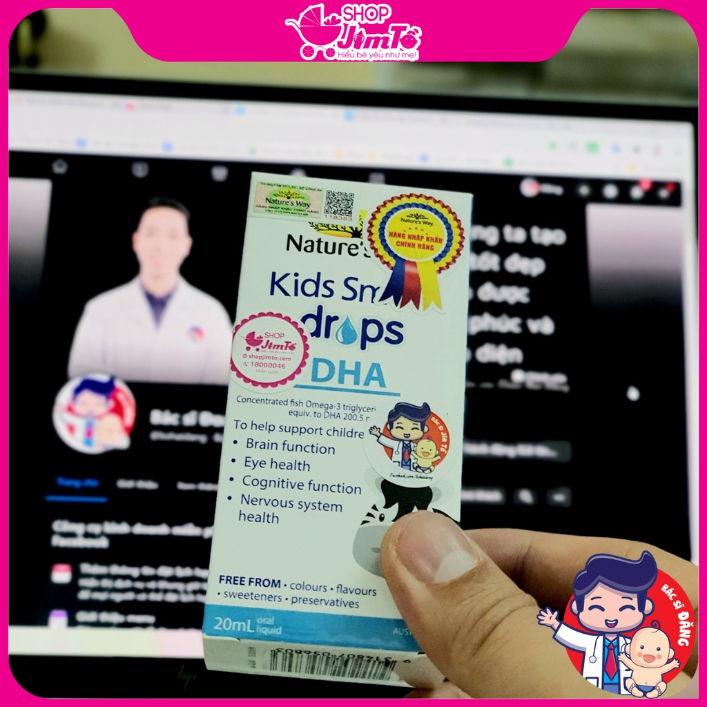 DHA 💥 Chính hãng  💥DHA Nature's Way Kids Smart Drops DHA Dạng Nhỏ Giọt Giúp Tăng Cường Trí Thông Minh Cho Trẻ Lọ 20ml