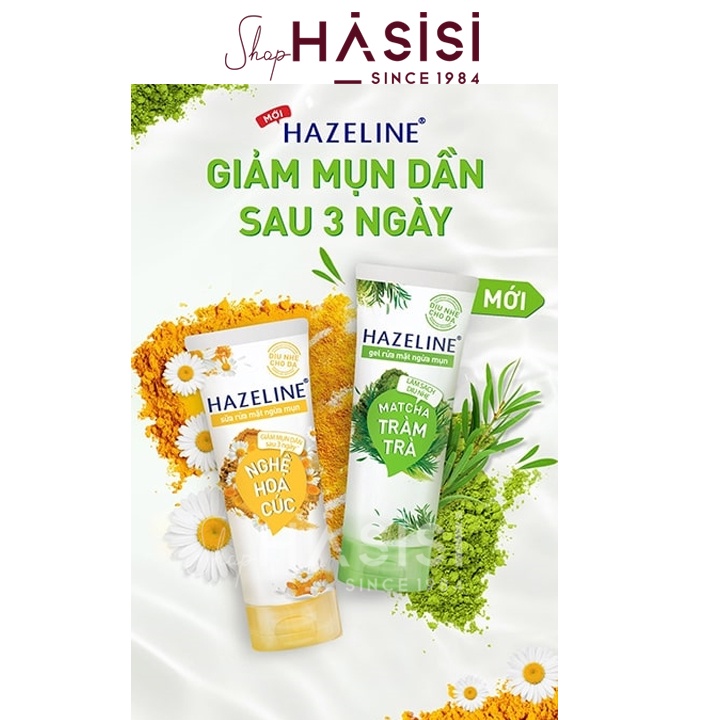 Sữa Rửa Mặt Ngừa Mụn HAZELINE - Matcha Tràm Trà 100g