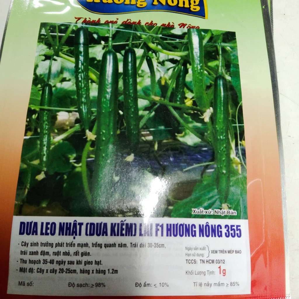Hạt giống Dưa leo kiếm Nhật dưa chuột Nhật Bản dưa leo dài Nhật gói 1 gram