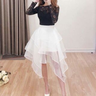 áo ren váy sheer xếp tầng