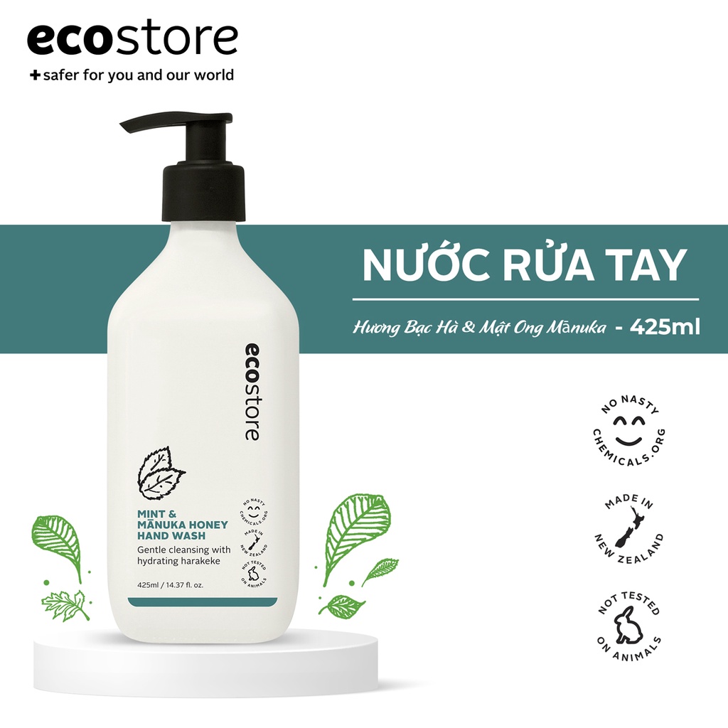 Ecostore Nước rửa tay hương bạc hà và mật ong Manuka 425ml (Mint &amp; Mānuka Honey Hand Wash)