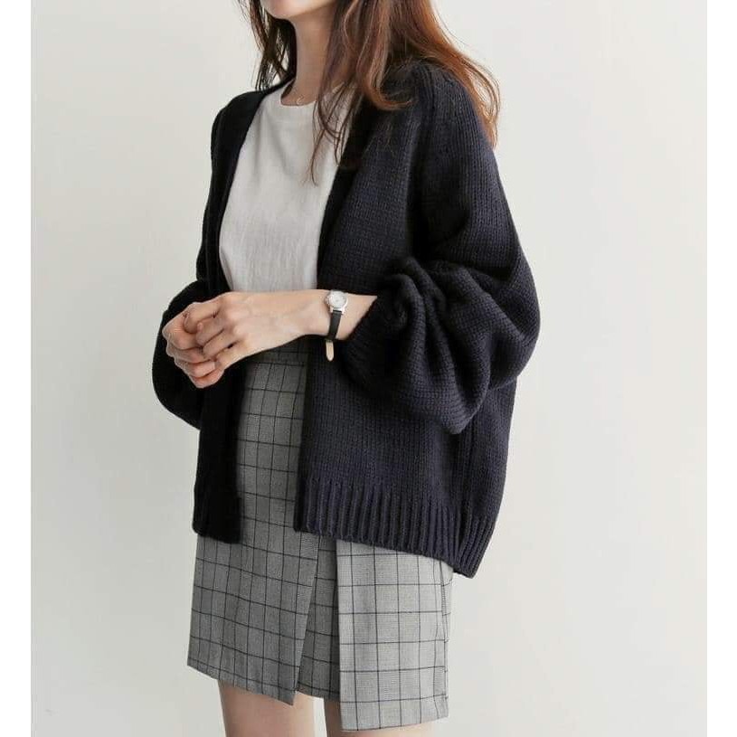 áo khoác len đan cardigan không cúc cài | BigBuy360 - bigbuy360.vn