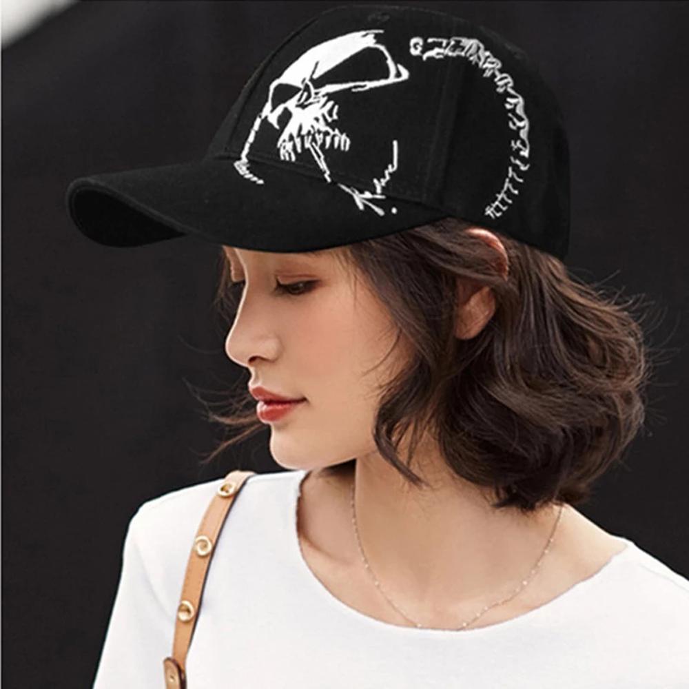 QQMALL Mũ Lưỡi Trai Thêu Hình Đầu Lâu