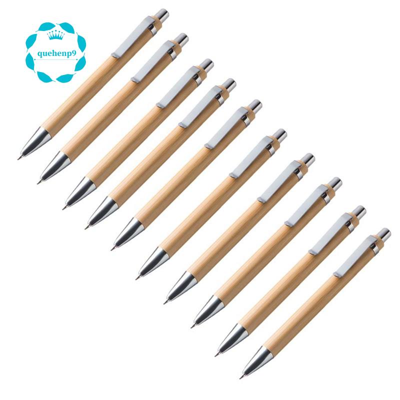 Bộ Bút Bi Misc. Set 10 Dụng Cụ Học Viết Bằng Gỗ Tre Dành Cho Bé