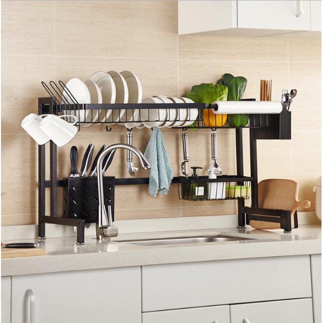 Kệ Úp Chén Bát Trên Bồn Rửa Tích Hợp 9 Công Dụng, Sơn Tĩnh Điện Cao Cấp - Kệ Bát Đĩa Thông Minh, Đa Năng Tiện Lợi | BigBuy360 - bigbuy360.vn
