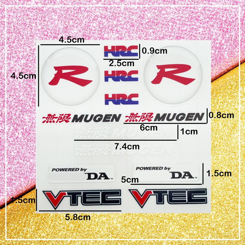 Sticker Dán Trang Trí Cửa Sổ Xe Hơi Honda Mugen XR-V CR-V UR-V CR-Z Fit Pilot Typer VTEC CIVIC City