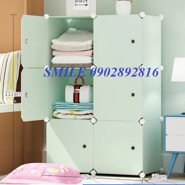 {TẶNG KÈM BÚA GỖ}Tủ Nhựa Lắp Ghép Đa Năng 6 Ô Để Đồ Dùng Cá Nhân,Để Quần Áo (chọn hình theo phân loại)