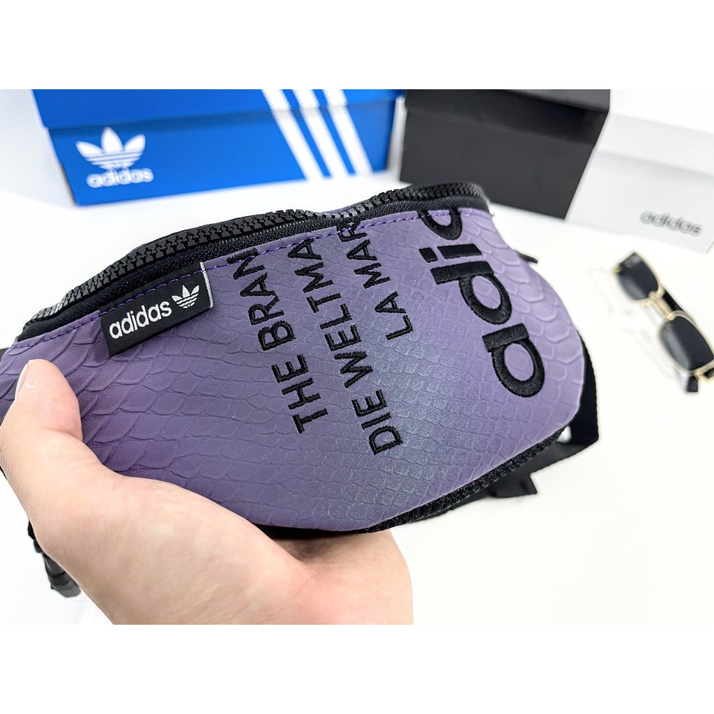 TÚI BAO TỬ ADIDAS THREE STRIP CHẤT VẢI PHẢN QUANG CAO CẤP, TÚI THỜI TRANG AD2A00 MÀU TÍM