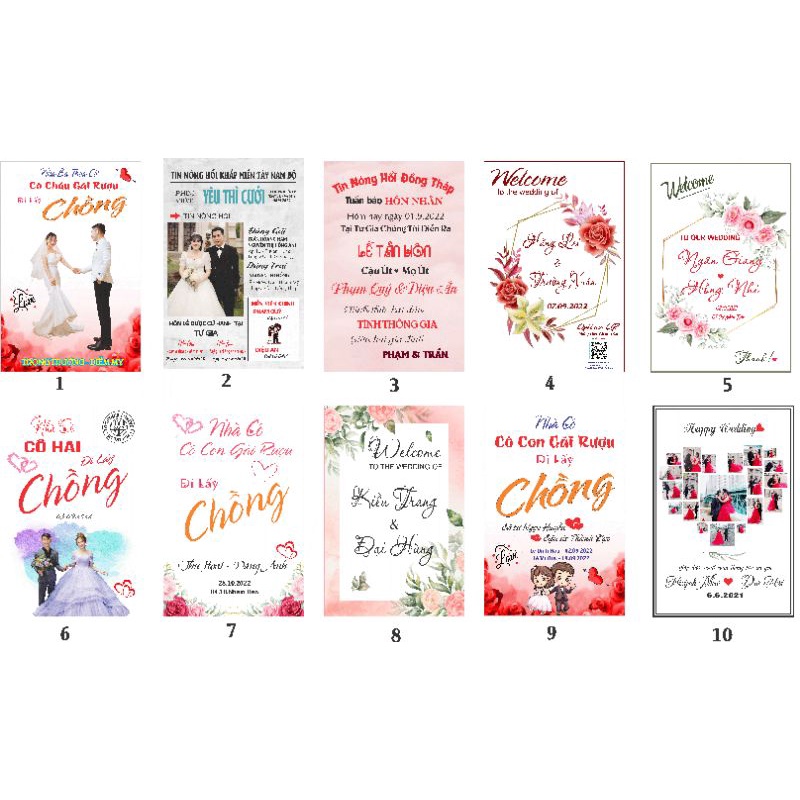 (1-20) Bảng cổng cưới trang trí tiệc cưới rẻ đẹp