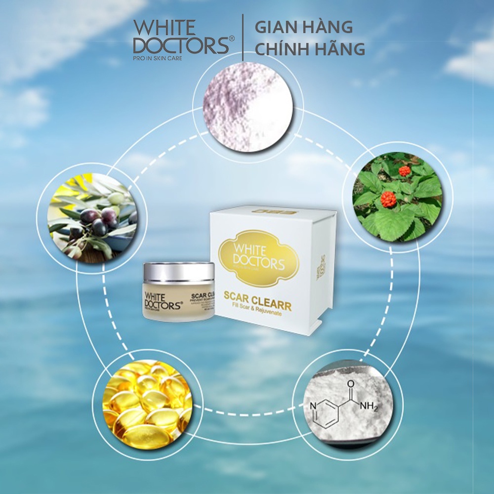 Kem mờ sẹo thâm rỗ White Doctors Scar Clearr trẻ hóa làn da 40g