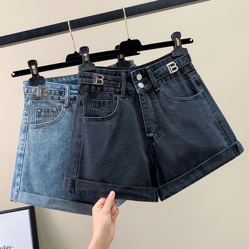 Quần Short Denim Phong Cách Hàn Quốc 164482 Quần Short Chữ a Lưng Cao Thời Trang Cá Tính