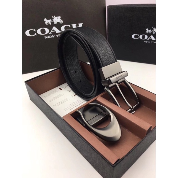 Dây nịt, thắt lưng Coach nam da thật cao cấp thơi trang - 2 mặt đi kèm full hộp đủ mẫu mới 100%