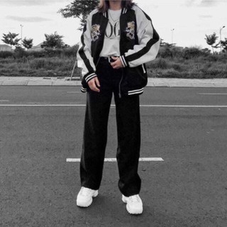 ÁO BOMBER UNISEX RỒNG - ÁO KHOÁC DÙ DRAGON BASIC ĐEN PHỐI TRẮNG - ÁO KHOÁC GIÓ MỎNG HÈ THU unisex SIÊU HOT