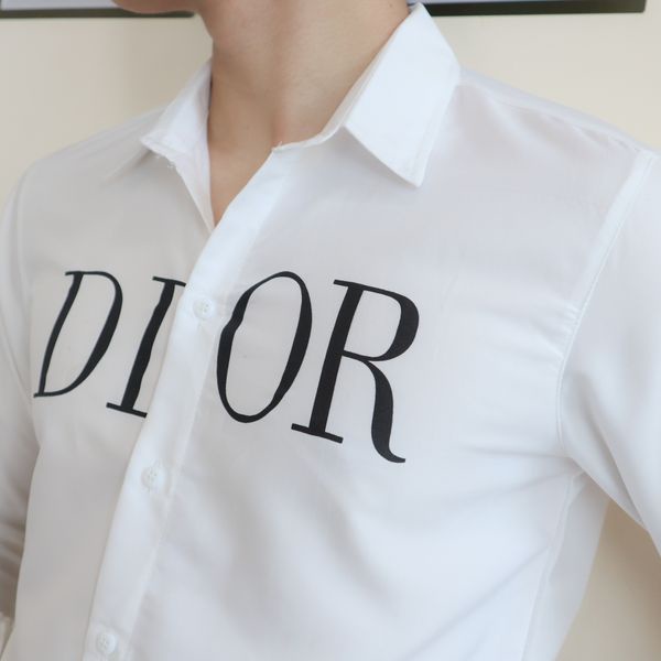 Áo sơ mi nam IN CHỮ vải kate mềm mịn mặc mát SMTD